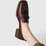 Sharon | Block-Heel Black Loafers