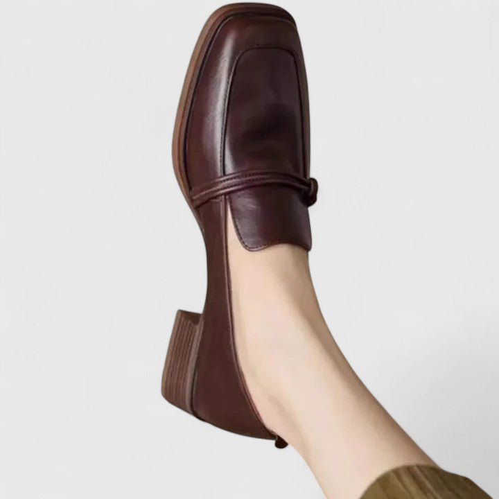 Sharon | Block-Heel Black Loafers