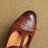 Serene™ | Punching T-Strap Shoes