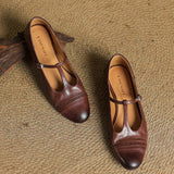 Serene™ | Punching T-Strap Shoes