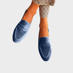 Aisyah | Satin-Look Blue Loafers