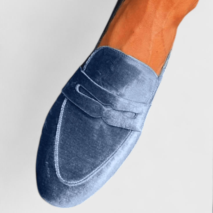Aisyah | Satin-Look Blue Loafers