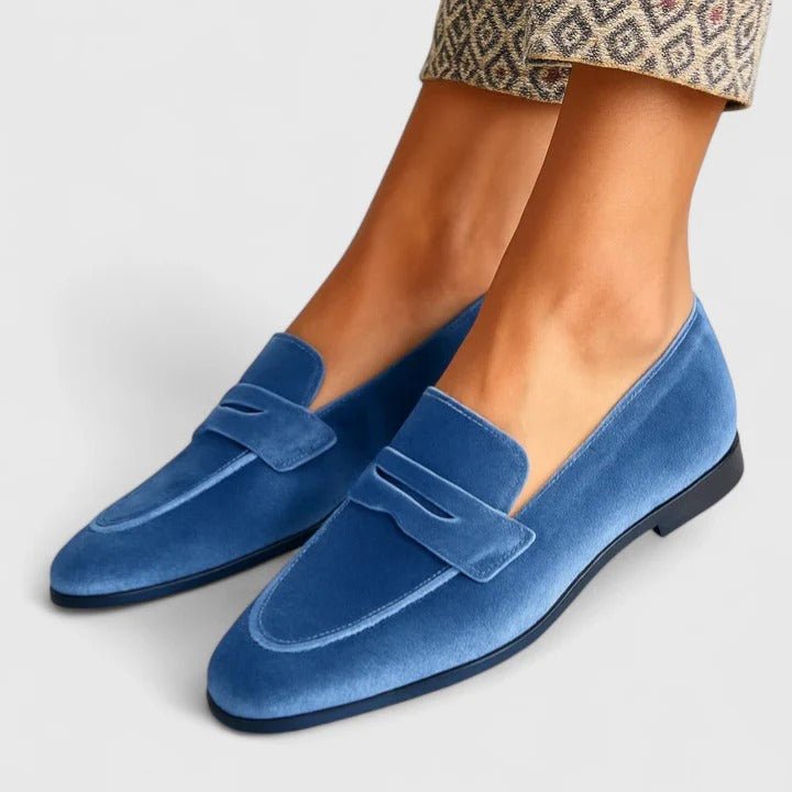 Aisyah | Satin-Look Blue Loafers