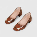 Farah | Croc-Embossed Black Loafers