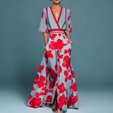 Michelle™ - Elegant Floral Wrap Dress