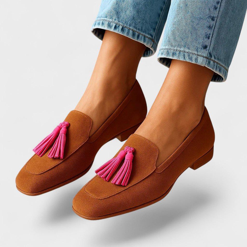 Charmaine | Fringe Pink Loafers