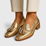 Nurul | Tassel Gold Loafers