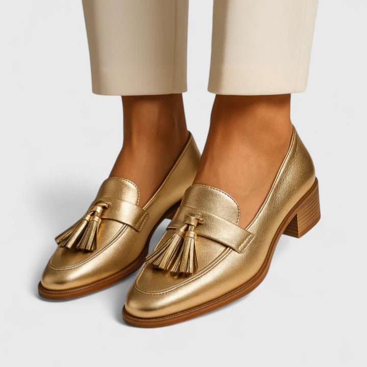 Nurul | Tassel Gold Loafers