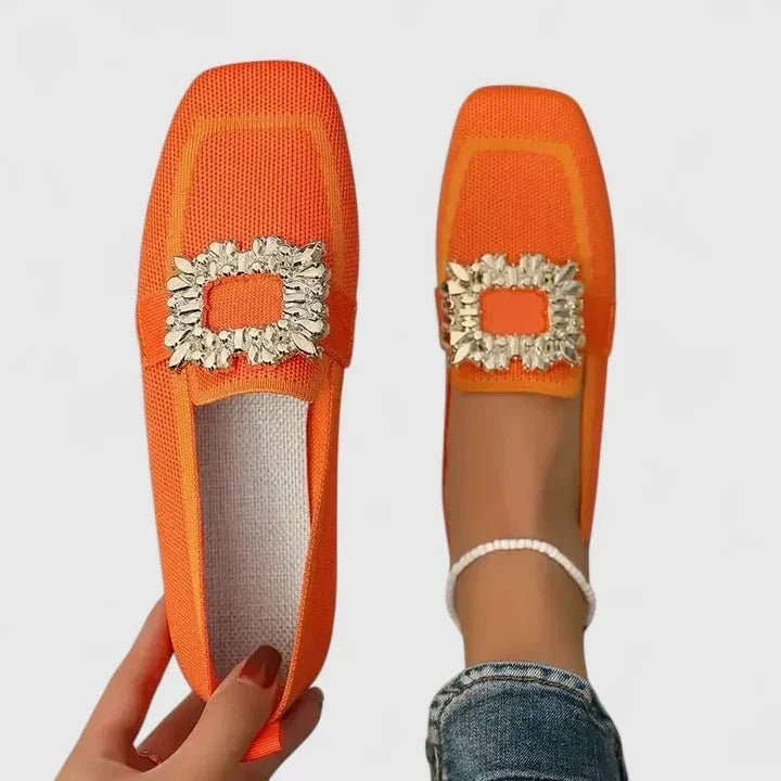 Zhi Ying | Buckle-Detail Blue Loafers