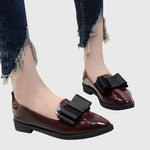 Melissa | Bow-Detail Burgundy Loafers