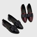 Melissa | Bow-Detail Burgundy Loafers