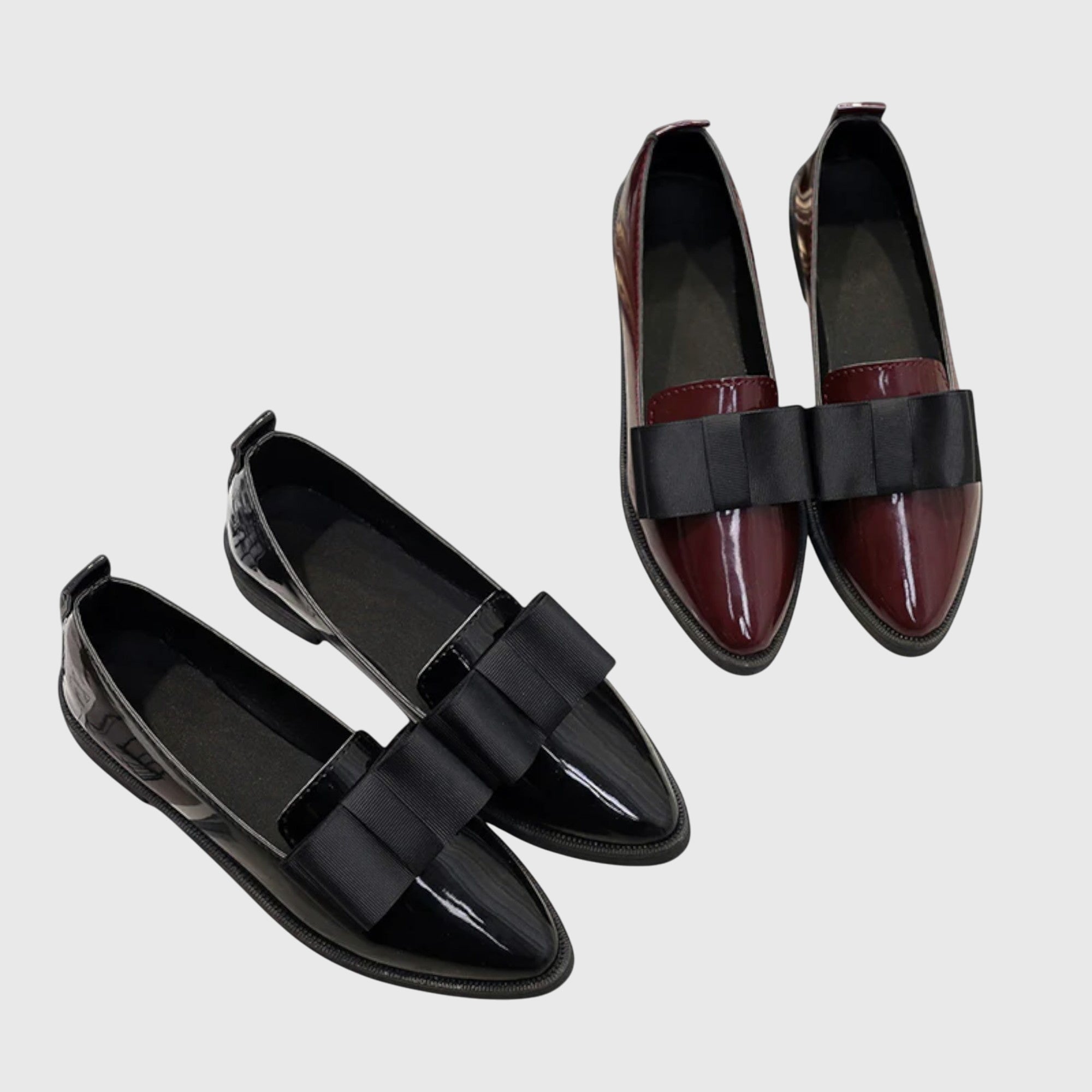 Melissa | Bow-Detail Burgundy Loafers