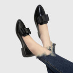 Melissa | Bow-Detail Burgundy Loafers