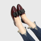 Melissa | Bow-Detail Burgundy Loafers
