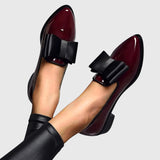 Melissa | Bow-Detail Burgundy Loafers