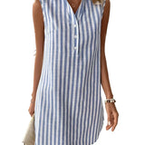 Frenzi - Striped Shirt Dress