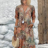 SUSAN | VIBRANT MIDI DRESS WITH ELEGANT TUMMY COVERAGE