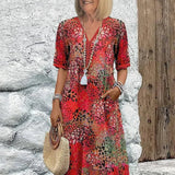 SUSAN | VIBRANT MIDI DRESS WITH ELEGANT TUMMY COVERAGE