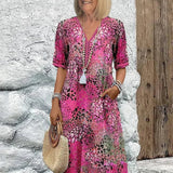 SUSAN | VIBRANT MIDI DRESS WITH ELEGANT TUMMY COVERAGE