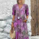 SUSAN | VIBRANT MIDI DRESS WITH ELEGANT TUMMY COVERAGE